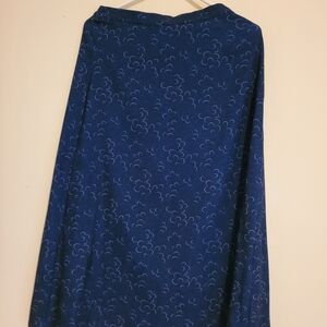 Chic Navy Patterned A-Line Skirt
